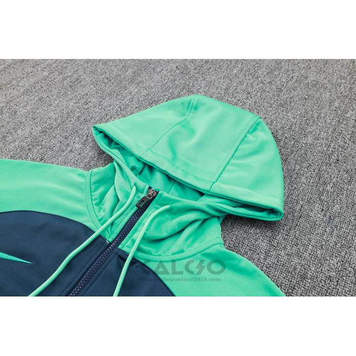 Tuta da Track di Felpa FC Barcellona 2023-2024 Blu e Verde